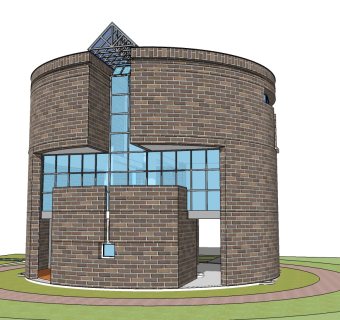 马里奥·博塔圆厅住宅草图大师模型下载、马里奥·博塔圆厅住宅su模型下载
