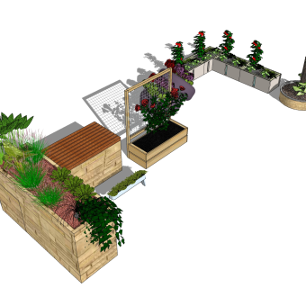 现代风格盆栽sketchup模型下载