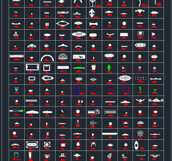 雕花标准件总汇CAD素材，雕花CAD建筑图纸下载