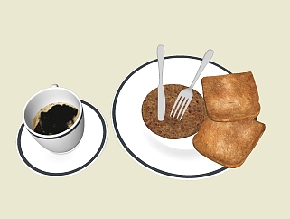 <em>面包</em>咖啡草图大师模型，<em>面包</em>咖啡sketchup模型下载