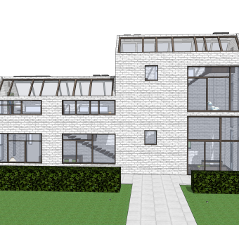 现代风格别墅草图大师模型下载，别墅SKP模型下载