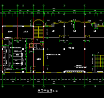 学校食堂餐厅装修CAD图纸，食堂CAD平面布置图