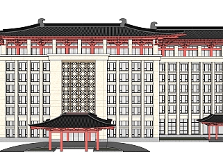 中式酒店草图大师模型下载、中式酒店su模型下载