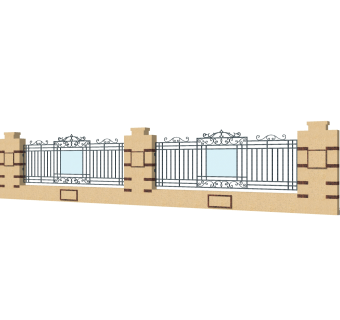 简欧围墙护栏免费su模型，栏杆skp模型下载