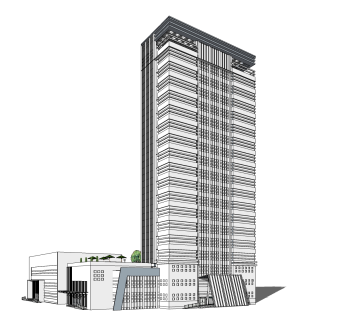 现代酒店草图大师模型，酒店sketchup模型免费下载