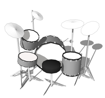 现代架子鼓SU模型，架子鼓SKB文件下载