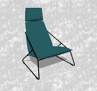 现代躺椅草图大师模型，休闲椅sketchup模型下载
