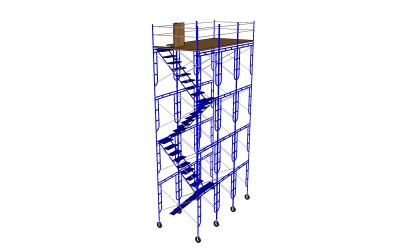 钢管脚手架草图大师模型，脚手架SU模型下载
