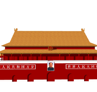 中式天安门草图大师模型下载、天安门su模型下载