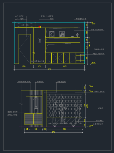 60个餐厅立面施工图，餐厅立面CAD施工图下载