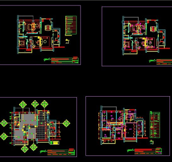 祥细客厅卧室家装户型图三居CAD，免费下载