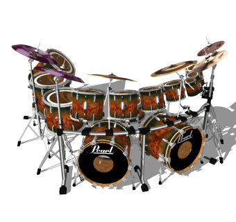 现代架子鼓SU模型，架子鼓SKB文件下载