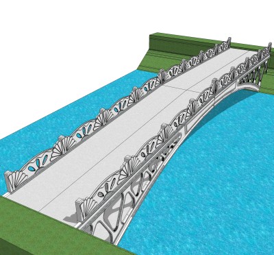 拱桥草图大师模型下载，sketchup拱桥模型分享