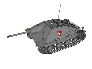 德国hetzer追猎者<em>坦克</em>草图大师模型，<em>坦克</em>SU模型下载