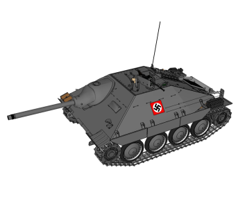 德国hetzer追猎者坦克草图大师模型，坦克SU模型下载
