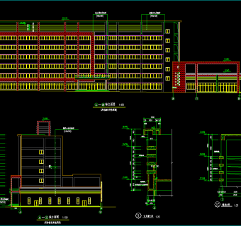 学院教学综合楼建筑施工图，教学楼CAD施工图纸下载