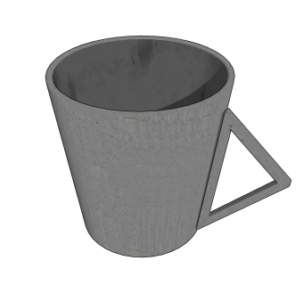  现代咖啡杯草图大师模型，咖啡杯SU模型下载