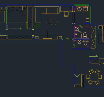 祥细客厅卧室家装户型图三居CAD，免费下载