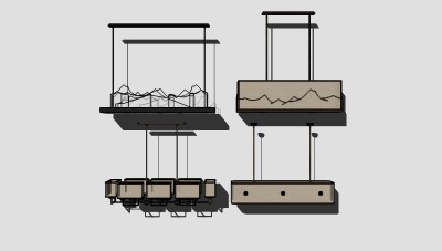 现代吊灯草图大师模型，吊灯sketchup模型