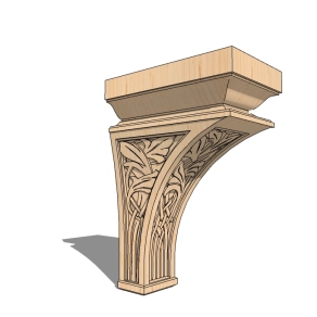 欧式雕花柱头草图大师模型，欧式雕花柱头sketchup模型