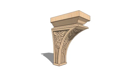 欧式雕花柱头草图大师模型，欧式雕花柱头sketchup模型
