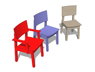 <em>现代</em>儿童<em>桌椅</em>草图大师模型，儿童<em>桌椅</em>su模型下载