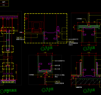 隔墙详剖面图，隔墙详剖面CAD施工图纸下载