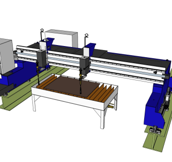 现代切割机草图大师模型，切割机sketchup模型下载