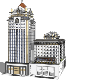 酒店草图大师模型下载、酒店su模型下载