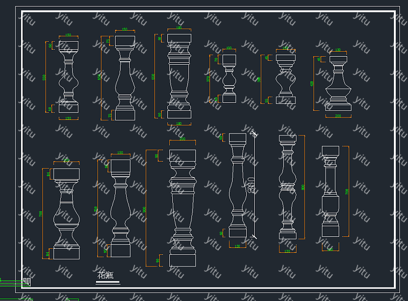罗马柱cad图库,罗马柱cad施工图下载