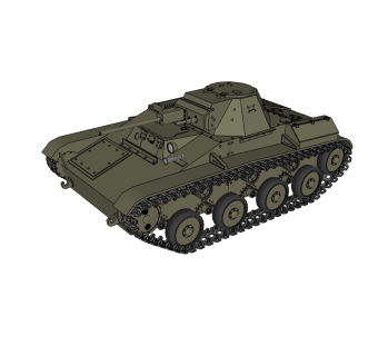 现代苏联T-60轻型坦克skp模型，坦克su模型下载