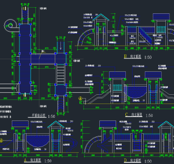 原创游乐场CAD图纸，游乐场CAD施工图纸下载