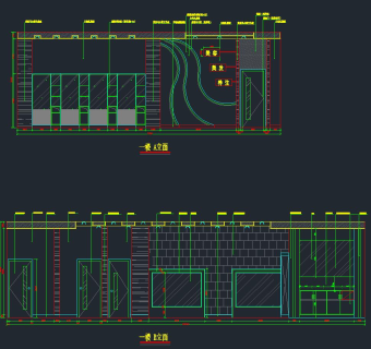 美容美发CAD施工图全套，CAD平面图立面图集