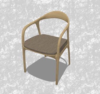 现代创意小座椅su模型，背靠椅草图大师模型下载