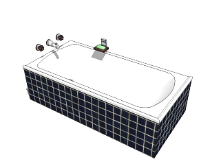 现代浴缸草图大师模型，浴缸sketchup模型下载