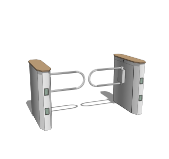 现代人行摆闸草图大师模型，人行摆闸su模型下载