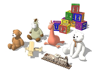 现代<em>儿童卡通玩具</em>草图大师模型，<em>玩具</em>su模型下载