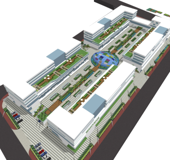 现代办公楼草图大师模型，办公楼sketchup模型免费下载