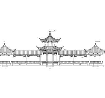 八角亭cad工程图纸免费下载