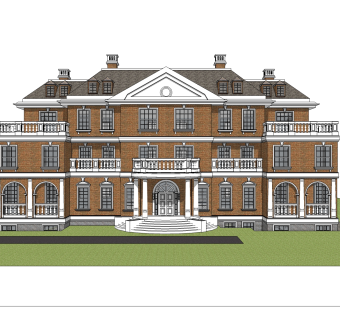 欧式别墅su模型，别墅sketchup模型下载