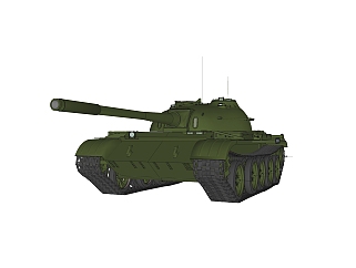 <em>苏联</em>T-54主站坦克su模型，坦克草图大师模型下载