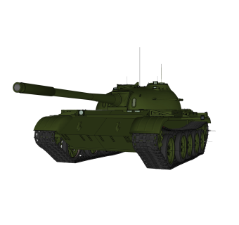 苏联T-54主站坦克su模型，坦克草图大师模型下载