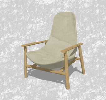 现代背靠椅su模型，休闲椅草图大师模型下载