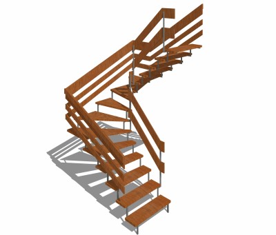 现代楼梯免费su模型，楼梯草图大师模型下载