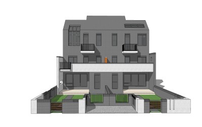 现代独栋别墅草图大师模型下载，独栋别墅sketchup模型