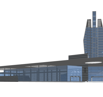 现代办公楼草图大师模型，办公楼sketchup模型免费下载