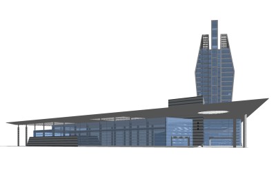 现代办公楼草图大师模型，办公楼sketchup模型免费下载