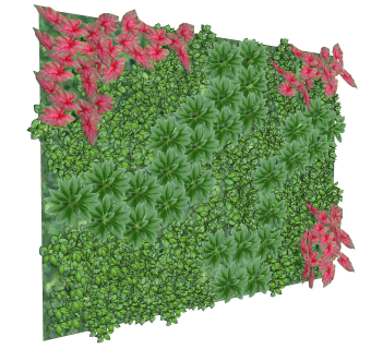垂直绿化植物墙su模型下载，绿植背景墙草图大师模型