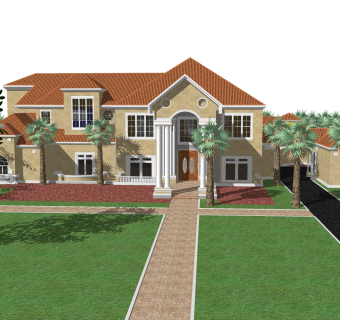 欧式别墅SU模型，别墅SKP模型下载