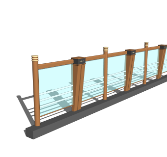 现代栏杆SU模型，栏杆SKB文件下载